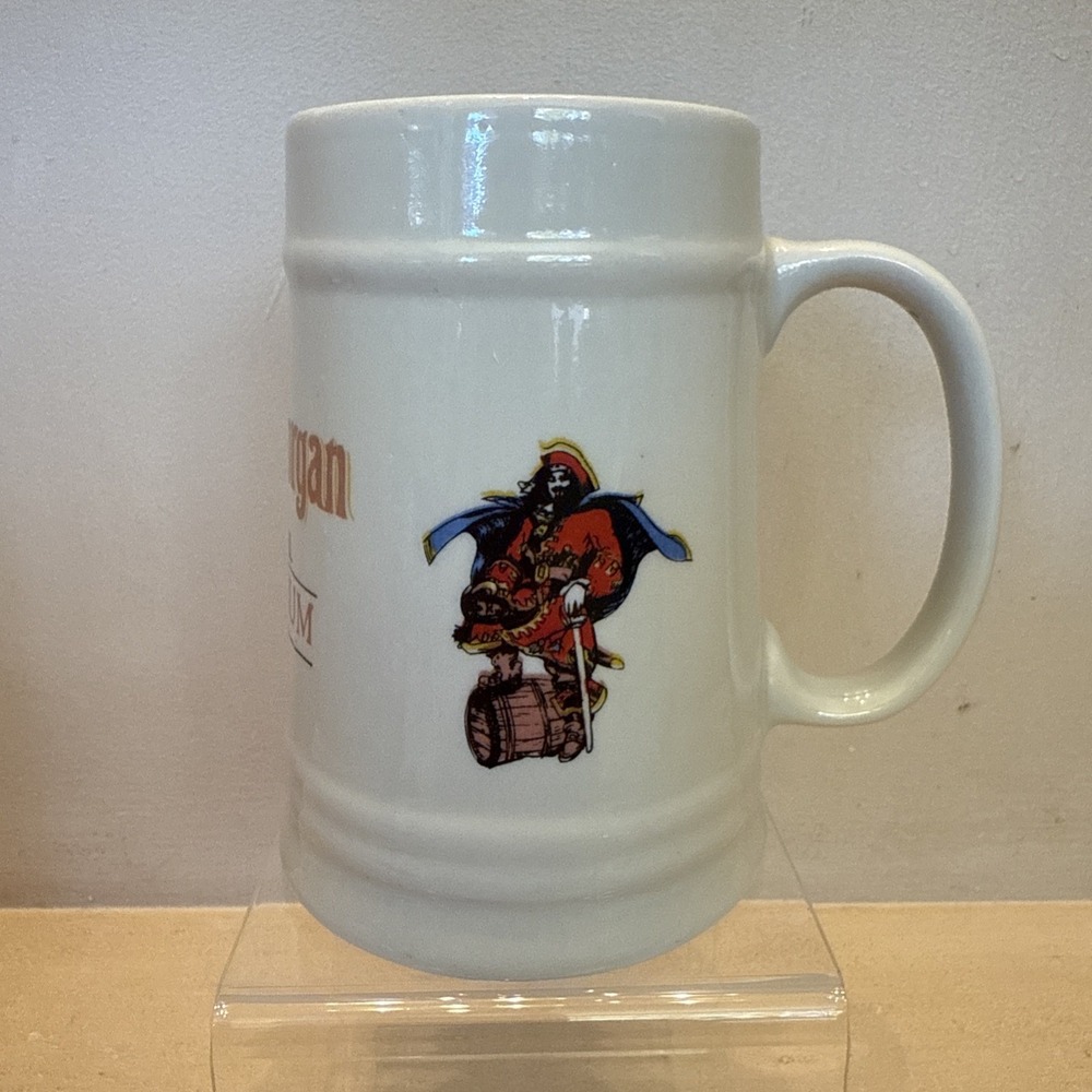 Captain Morgan Original Spiced Rum Ceramic Stein Mug Tan Pirate 16oz